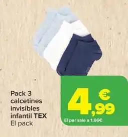 Carrefour TEX Pack 3 calcetines invisibles infantil oferta