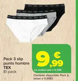 Carrefour TEX Pack 3 slip punto hombre oferta