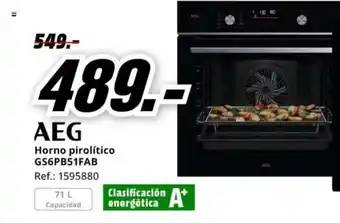 MediaMarkt AEG Horno pirolítico GS6PB51FAB oferta