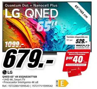 MediaMarkt LG QNED 65" 4K 65QNED87T6B oferta