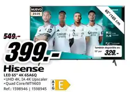MediaMarkt HISENSE LED 65" 4K 65A6Q oferta
