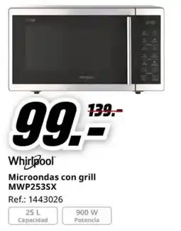 MediaMarkt WHIRPOOL Microondas con grill MWP253SX oferta