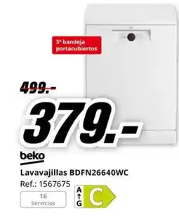 MediaMarkt BEKO Lavavajillas BDFN26640WC oferta