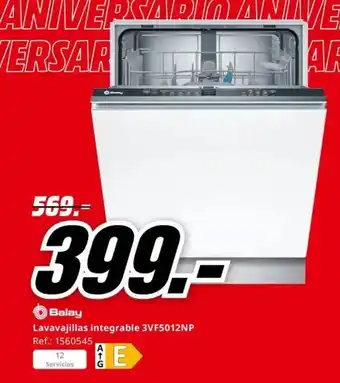 MediaMarkt BALAY Lavavajillas integrable 3VF5012NP oferta