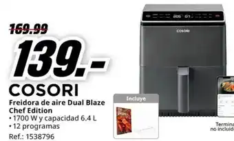 MediaMarkt COSORI Freidora de aire Dual Blaze Chef Edition oferta