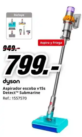 MediaMarkt DYSON Aspirador escoba v15s Detect™ Submarine oferta