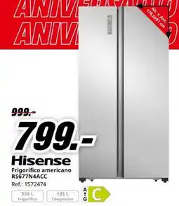 MediaMarkt HISENSE Frigorífico americano RS677N4ACC oferta