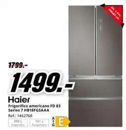 MediaMarkt HAIER Frigorífico americano FD 83 Series 7 HB18FGSAAA oferta