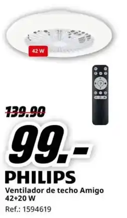 MediaMarkt PHILIPS Ventilador de techo Amigo 42+20 W oferta