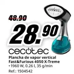 MediaMarkt CECOTEC Plancha de vapor vertical Fast&Furious 4050 X-Treme oferta