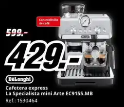 MediaMarkt DELONGHI Cafetera express La Specialista mini Arte EC9155.MB oferta
