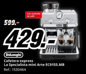 MediaMarkt DELONGHI Cafetera express La Specialista mini Arte EC9155.MB oferta