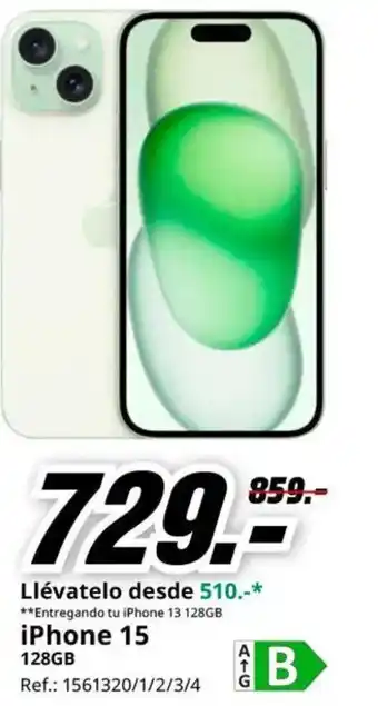 MediaMarkt iPhone 15 128GB oferta