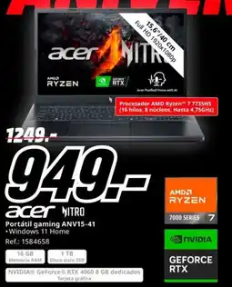 MediaMarkt Portátil gaming ANV15-41 oferta