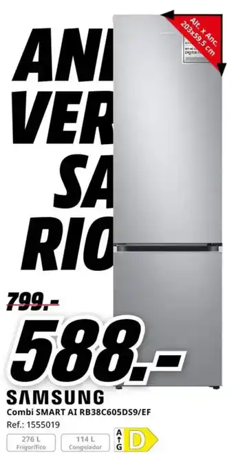 MediaMarkt SAMSUNG Combi SMART AI RB38C605DS9/EF oferta