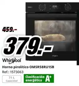 MediaMarkt WHIRPOOL Horno pirolítico OMSR58RU1SB oferta