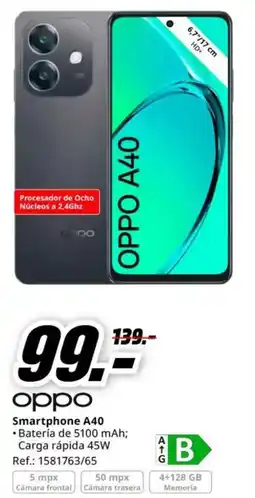 MediaMarkt OPPO Smartphone A40 oferta