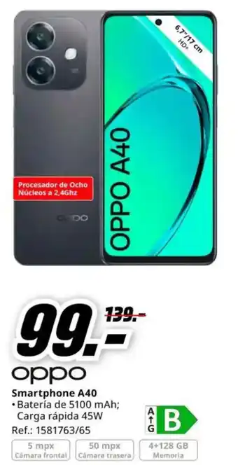 MediaMarkt OPPO Smartphone A40 oferta