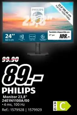 MediaMarkt PHILIPS Monitor 23,8" 24E1N1100A/00 oferta