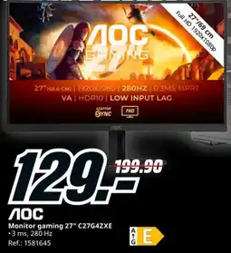 MediaMarkt AOC Monitor gaming 27" C27G4ZXE oferta