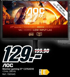 MediaMarkt AOC Monitor gaming 27" C27G4ZXE oferta