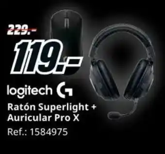 MediaMarkt LOGITECH Ratón Superlight + Auricular Pro X oferta
