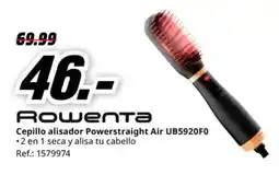 MediaMarkt ROWENTA Cepillo alisador Powerstraight Air UB5920F0 • 2 en 1 seca y alisa tu cabello oferta