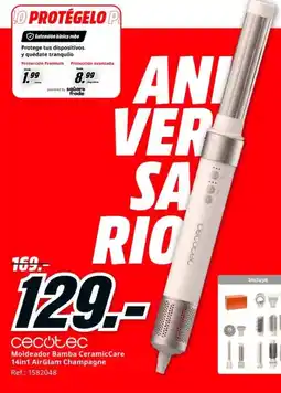 MediaMarkt CECOTEC Moldeador Bamba CeramicCare 14in1 AirGlam Champagne oferta