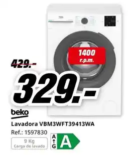 MediaMarkt BEKO Lavadora VBM3WFT39413WA oferta