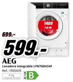 MediaMarkt AEG Lavadora integrable LFN7G8434F oferta