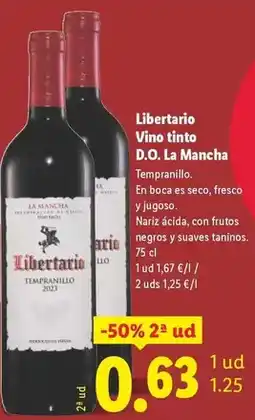 Lidl Libertario - vino tinto d.o. la mancha oferta