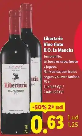 Lidl Libertario - vino tinto d.o. la mancha oferta