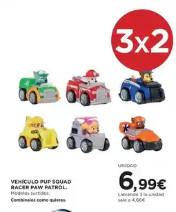 Hipercor Racer - vehículo pup squad paw patrol oferta