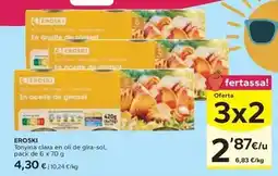 Caprabo Eroski - tonyina clara en oli de gira-sol oferta