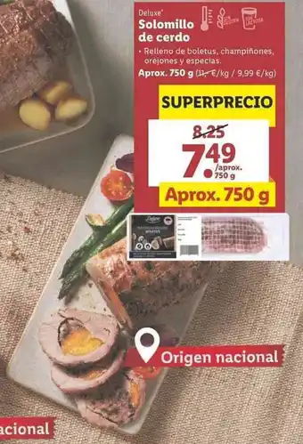 Lidl Solomillo de cerdo 750g oferta