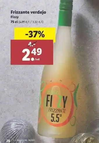 Lidl Frizzante verdejo Fizzy 75cl oferta