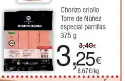 FROIZ Chorizo criollo Torre de Núñez especial parrillas oferta