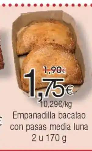 FROIZ Empanadilla bacalao con pasas media luna oferta