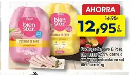 FROIZ Pechuga de pavo ElPozo sin grasa 62,5% carne o sin grasa reducida en sal 65% carne oferta
