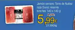 FROIZ Jamón serrano Torre de Nuñez raza Duroc reserva lonchas oferta
