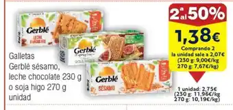 FROIZ Galletas Gerblé sésamo, leche chocolate oferta