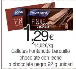 FROIZ Galletas Fontaneda barquillo chocolate con leche oferta