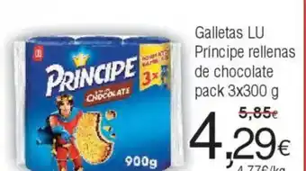 FROIZ Galletas LU Príncipe rellenas de chocolate oferta