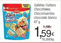 FROIZ Galletas Cuétara Chocoflakes Chocomuerdos chocolate blanco oferta