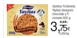 FROIZ Galletas Fontaneda Yayitas desayuno chocolate y 5 cereales oferta
