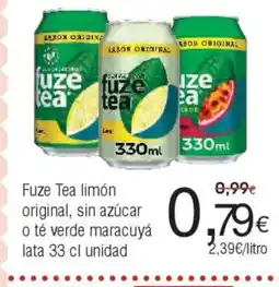 FROIZ FUZE TEA limón original, sin azúcar o té verde maracuyá oferta