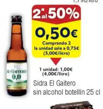 FROIZ Sidra El Gaitero sin alcohol botellin oferta