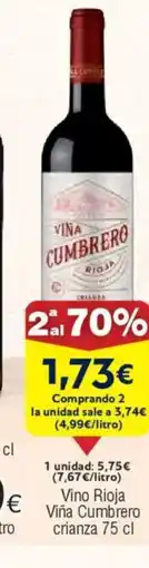 FROIZ Vino Rioja Viña Cumbrero crianza oferta