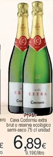 FROIZ Cava Codorniu extra brut o reserva ecológico semi-seco oferta