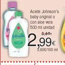 FROIZ Aceite Johnson's baby original o con aloe vera oferta
